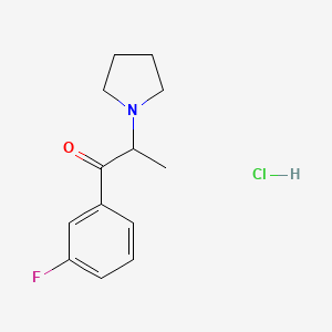 molecular formula C13H17ClFNO B592980 3'-fluoro-alpha-Pyrrolidinopropiophenone (hydrochloride) CAS No. 1214940-15-4