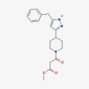 molecular formula C19H23N3O3 B5929845 methyl 3-[4-(3-benzyl-1H-pyrazol-5-yl)piperidin-1-yl]-3-oxopropanoate 