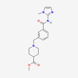 molecular formula C19H24N4O3 B5930406 methyl 1-(3-{[(1-methyl-1H-imidazol-2-yl)amino]carbonyl}benzyl)piperidine-4-carboxylate 