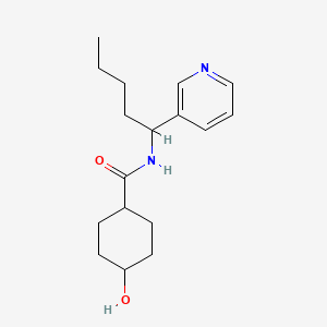 molecular formula C17H26N2O2 B5930850 cis-4-hydroxy-N-(1-pyridin-3-ylpentyl)cyclohexanecarboxamide 