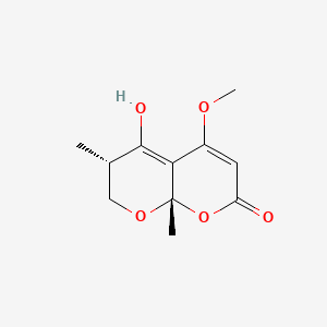 2H,7H-Pyrano(2,3-b)pyran-2-one, 6,8a-dihydro-5-hydroxy-4-methoxy-6,8a-dimethyl-, trans-