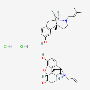 (4R,4aR,7aR,12bS)-9-hydroxy-3-prop-2-enyl-1,2,4,4a,5,6,7a,13-octahydro-4,12-methanobenzofuro[3,2-e]isoquinolin-7-one;(1S,9S)-1,13-dimethyl-10-(3-methylbut-2-enyl)-10-azatricyclo[7.3.1.02,7]trideca-2(7),3,5-trien-4-ol;dihydrochloride