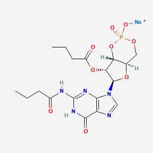 Guanosine, N-(1-oxobutyl)-, cyclic 3',5'-(hydrogen phosphate) 2'-butanoate, monosodium salt