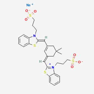 B593147 3-(3-Sulfopropyl)-2-([3-[(3-sulfopropyl)-2-benzothiazolinylidene) methyl]-5,5-dimethyl-2-cyclohexen-1-ylidene]methyl)benzothiazolium inner salt sodium salt CAS No. 138623-83-3