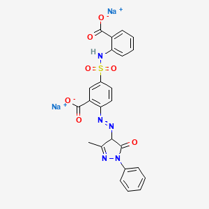 molecular formula C48H36N10Na2O14S2 B593149 Disodium 5-[[(2-carboxyphenyl)amino]sulfonyl]-2-[(4,5-dihydro-3-methyl-5-oxo-1-phenyl-1H-pyrazol-4-YL)azo]benzoate CAS No. 130032-94-9