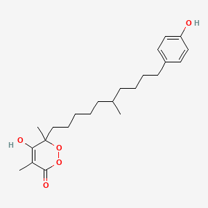 molecular formula C23H34O5 B593154 Plakinidone CAS No. 137319-23-4