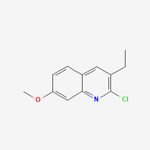molecular formula C12H12ClNO B593219 2-Chloro-3-ethyl-7-methoxyquinoline CAS No. 132118-50-4