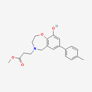 molecular formula C20H23NO4 B5932299 methyl 3-[9-hydroxy-7-(4-methylphenyl)-2,3-dihydro-1,4-benzoxazepin-4(5H)-yl]propanoate 