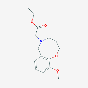 molecular formula C15H21NO4 B5932305 ethyl (10-methoxy-3,4-dihydro-2H-1,5-benzoxazocin-5(6H)-yl)acetate 