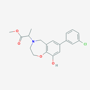 molecular formula C19H20ClNO4 B5932638 methyl 2-[7-(3-chlorophenyl)-9-hydroxy-2,3-dihydro-1,4-benzoxazepin-4(5H)-yl]propanoate 