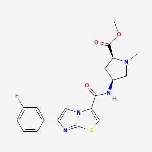 molecular formula C19H19FN4O3S B5932727 methyl (4S)-4-({[6-(3-fluorophenyl)imidazo[2,1-b][1,3]thiazol-3-yl]carbonyl}amino)-1-methyl-L-prolinate 