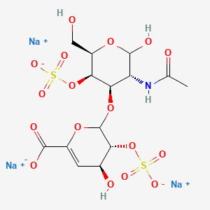 molecular formula C14H18NNa3O17S2 B593297 Chondroitin disaccharide di-diSB trisodium salt CAS No. 136132-71-3