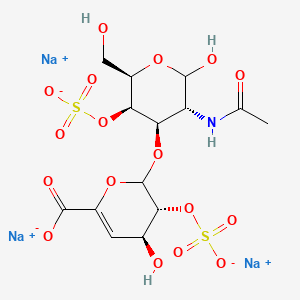 trisodium;(3R,4S)-2-[(3R,4R,5R,6R)-3-acetamido-2-hydroxy-6-(hydroxymethyl)-5-sulfonatooxyoxan-4-yl]oxy-4-hydroxy-3-sulfonatooxy-3,4-dihydro-2H-pyran-6-carboxylate