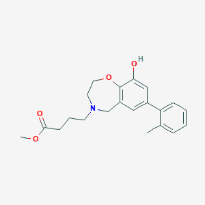 molecular formula C21H25NO4 B5933147 methyl 4-[9-hydroxy-7-(2-methylphenyl)-2,3-dihydro-1,4-benzoxazepin-4(5H)-yl]butanoate 