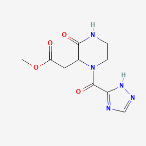 molecular formula C10H13N5O4 B5933176 methyl [3-oxo-1-(1H-1,2,4-triazol-5-ylcarbonyl)piperazin-2-yl]acetate 