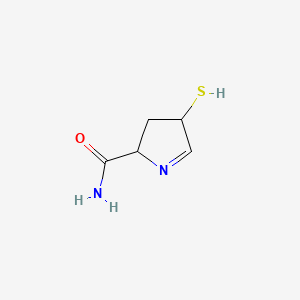 molecular formula C5H8N2OS B593324 4-Mercapto-3,4-dihydro-2H-pyrrole-2-carboxamide CAS No. 134642-84-5