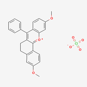 molecular formula C25H21ClO7 B593326 3,10-Dimethoxy-7-phenyl-6,12a-dihydro-5H-benzo[c]xanthylium perchlorate CAS No. 126634-30-8