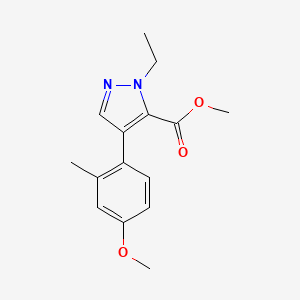 molecular formula C15H18N2O3 B5933564 methyl 1-ethyl-4-(4-methoxy-2-methylphenyl)-1H-pyrazole-5-carboxylate 