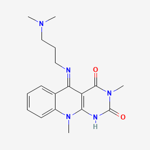 molecular formula C18H23N5O2 B593370 5-[3-(Dimethylamino)propylamino]-3,10-dimethylpyrimido[4,5-b]quinoline-2,4-dione CAS No. 1782531-99-0