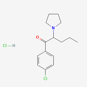 molecular formula C15H21Cl2NO B593383 Valerophenone, 4'-chloro-2-(1-pyrrolidinyl)-, hydrochloride CAS No. 5537-17-7