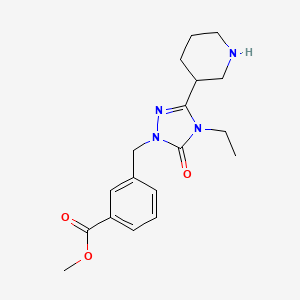 molecular formula C18H24N4O3 B5933879 methyl 3-{[4-ethyl-5-oxo-3-(3-piperidinyl)-4,5-dihydro-1H-1,2,4-triazol-1-yl]methyl}benzoate dihydrochloride 