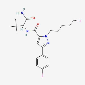molecular formula C21H28F2N4O2 B593399 N-[1-(aminocarbonyl)-2,2-dimethylpropyl]-1-(5-fluoropentyl)-3-(4-fluorophenyl)-1H-pyrazole-5-carboxamide CAS No. 1969261-68-4