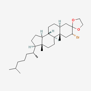 molecular formula C29H49BrO2 B593419 2alpha-Bromo-5alpha-cholestan-3-one ethylene acetal CAS No. 1923-43-9