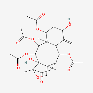 molecular formula C28H38O12 B593456 Decinnamoyltaxagifine CAS No. 130394-69-3