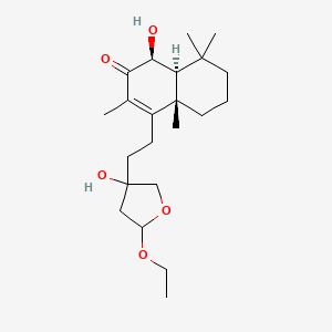 molecular formula C22H36O5 B593507 15,16-Epoxy-15-ethoxy-6beta,13-dihydroxylabd-8-en-7-one CAS No. 1374328-47-8