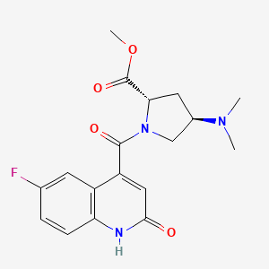 molecular formula C18H20FN3O4 B5935119 methyl (2S,4R)-4-(dimethylamino)-1-[(6-fluoro-2-oxo-1,2-dihydroquinolin-4-yl)carbonyl]pyrrolidine-2-carboxylate 