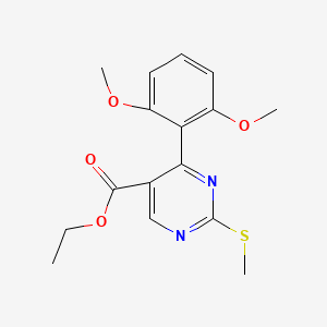 molecular formula C16H18N2O4S B5935245 ethyl 4-(2,6-dimethoxyphenyl)-2-(methylthio)pyrimidine-5-carboxylate 