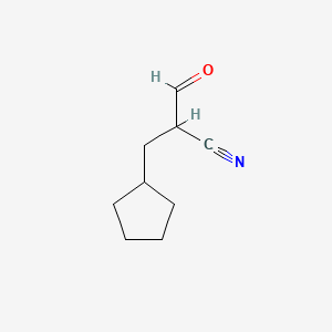 molecular formula C9H13NO B593546 3-Cyclopentyl-2-formylpropanenitrile CAS No. 135197-38-5