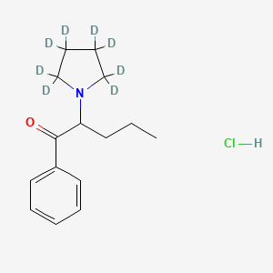 molecular formula C15H22ClNO B593556 alpha-Pyrrolidinopentiophenone-d8 (hydrochloride) (CRM) CAS No. 1781744-06-6