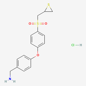 molecular formula C16H18ClNO3S2 B593559 [4-[4-(Thiiran-2-ylmethylsulfonyl)phenoxy]phenyl]methanamine;hydrochloride CAS No. 1807453-83-3