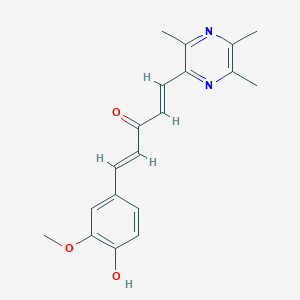 molecular formula C19H20N2O3 B593607 (1E,4E)-1-(4-羟基-3-甲氧基苯基)-5-(3,5,6-三甲基吡嗪-2-基)戊-1,4-二烯-3-酮 CAS No. 1881270-27-4