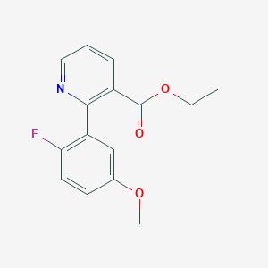 molecular formula C15H14FNO3 B5936355 ethyl 2-(2-fluoro-5-methoxyphenyl)nicotinate 