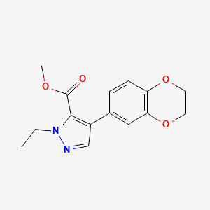 molecular formula C15H16N2O4 B5936563 methyl 4-(2,3-dihydro-1,4-benzodioxin-6-yl)-1-ethyl-1H-pyrazole-5-carboxylate 