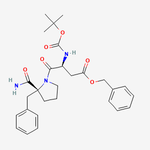 benzyl (3S)-4-[(2R)-2-benzyl-2-carbamoylpyrrolidin-1-yl]-3-[(2-methylpropan-2-yl)oxycarbonylamino]-4-oxobutanoate