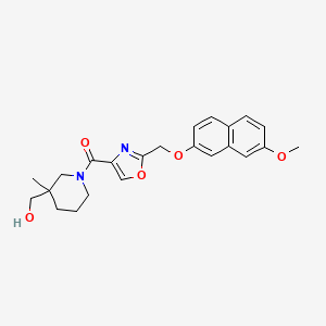 {1-[(2-{[(7-methoxy-2-naphthyl)oxy]methyl}-1,3-oxazol-4-yl)carbonyl]-3-methylpiperidin-3-yl}methanol