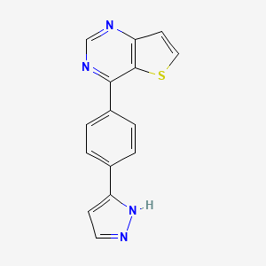 4-[4-(1H-pyrazol-5-yl)phenyl]thieno[3,2-d]pyrimidine