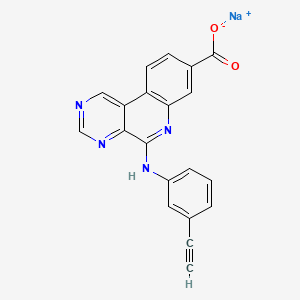 molecular formula C20H11N4NaO2 B593713 Sodium 5-(3-ethynylphenylamino)pyrimido[4,5-c]quinoline-8-carboxylate CAS No. 1333382-30-1