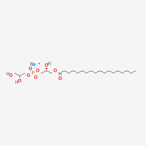 molecular formula C24H48NaO9P B593749 1-estearoil-2-hidroxi-sn-glicero-3-fosfato-(1'-rac-glicerol) (sal de sodio) 