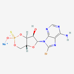 molecular formula C10H10BrN5NaO5PS B593785 8-Bromoadenosine 3',5'-cyclic monophosphothiaoate, Sp-isomer sodium salt CAS No. 925456-59-3