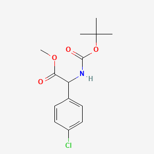 molecular formula C14H18ClNO4 B593796 Methyl 2-((tert-butoxycarbonyl)amino)-2-(4-chlorophenyl)acetate CAS No. 1273585-66-2