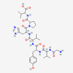 molecular formula C37H55N9O9 B593829 Glycylvalyltyrosylvalylhistidylprolylvaline CAS No. 133605-55-7