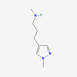 molecular formula C8H15N3 B593832 N-Metil-3-(1-metil-1H-pirazol-4-il)propan-1-amina CAS No. 1227465-68-0