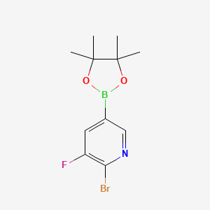 molecular formula C11H14BBrFNO2 B593833 2-Bromo-3-fluoro-5-(4,4,5,5-tetramethyl-1,3,2-dioxaborolan-2-yl)pyridine CAS No. 1264130-85-9