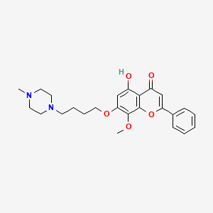 molecular formula C25H30N2O5 B593838 5-Hydroxy-8-methoxy-7-[4-(4-methylpiperazin-1-yl)butoxy]-2-phenylchromen-4-one CAS No. 1175077-25-4