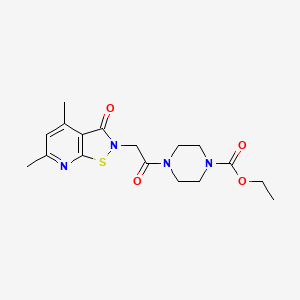 Ethyl 4-[2-(4,6-dimethyl-3-oxo-[1,2]thiazolo[5,4-b]pyridin-2-yl)acetyl]piperazine-1-carboxylate