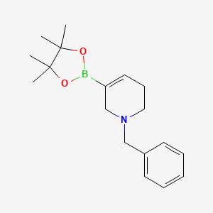 molecular formula C18H26BNO2 B593841 1-苄基-5-(4,4,5,5-四甲基-1,3,2-二氧杂硼烷-2-基)-1,2,3,6-四氢吡啶 CAS No. 1313738-80-5